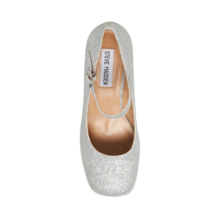 Tacones Steve Madden Mingle Glitter Mujer Plateadas | ES YZ0ES1